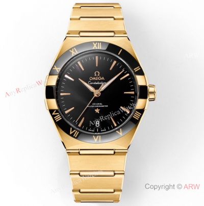 Swiss Copy Omega Constellation 41mm Men's Gold-Black 8901 Watch